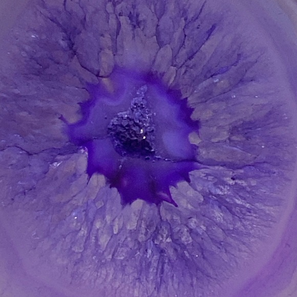 Handcrafted Purple Onyx Druzy Geode Agate Slice Necklace on Waxed Cotton Cord - Picture 8 of 14